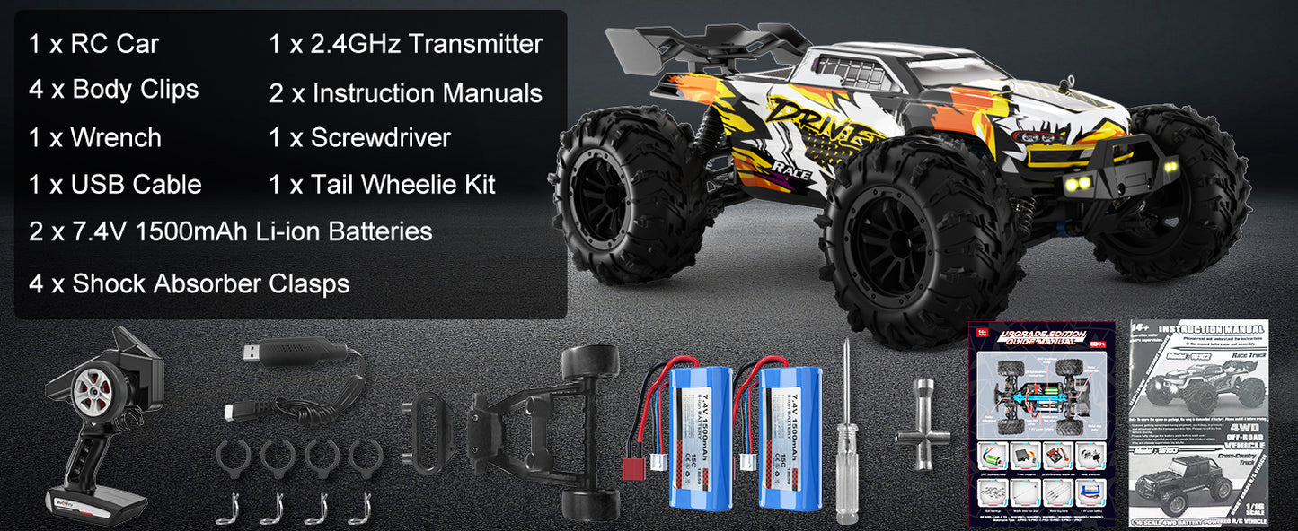 RC Cars for Adults, 1：16 Brushless Fast Race Remote Control Trucks 16102