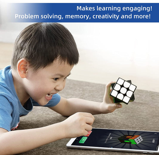 GiiKER Electronic Bluetooth Speed Cube i3s, Real-time Connected STEM Smart Cube 3x3 for All Ages, Companion App Support Online Battle with Cubers Across The Globe, with Exclusive Charger